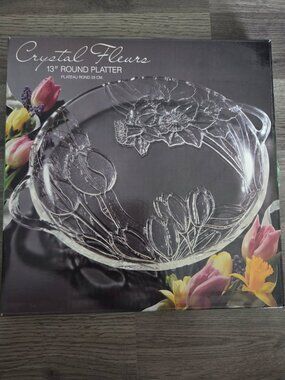 Crystal Fleurs by Colony - NEW IN BOX 13-inch round centerpiece